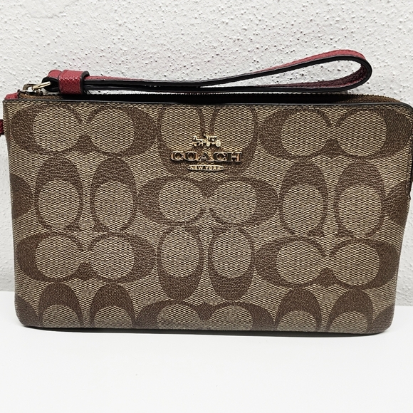 Coach Signature Canvas Wristlet - Picture 1 of 9
